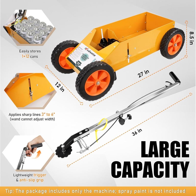 SDSNTE 2 in 1 Detachable Parking Striping Line Marking Machine and Marking Paint Wand - Image 5